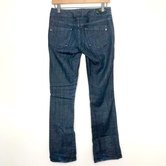 Express Womens Size 0S Stella Barely Boot Slim Fit Whiskered Dark Wash Jeans - Picture 2 of 5